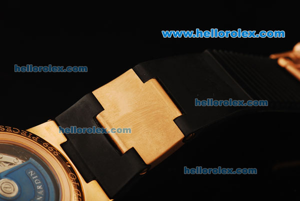 Ulysse Nardin Maxi Marine Chronograph Swiss Valjoux 7750 Automatic Movement Gold Case with Beige Dial and Black Rubber Strap - Click Image to Close